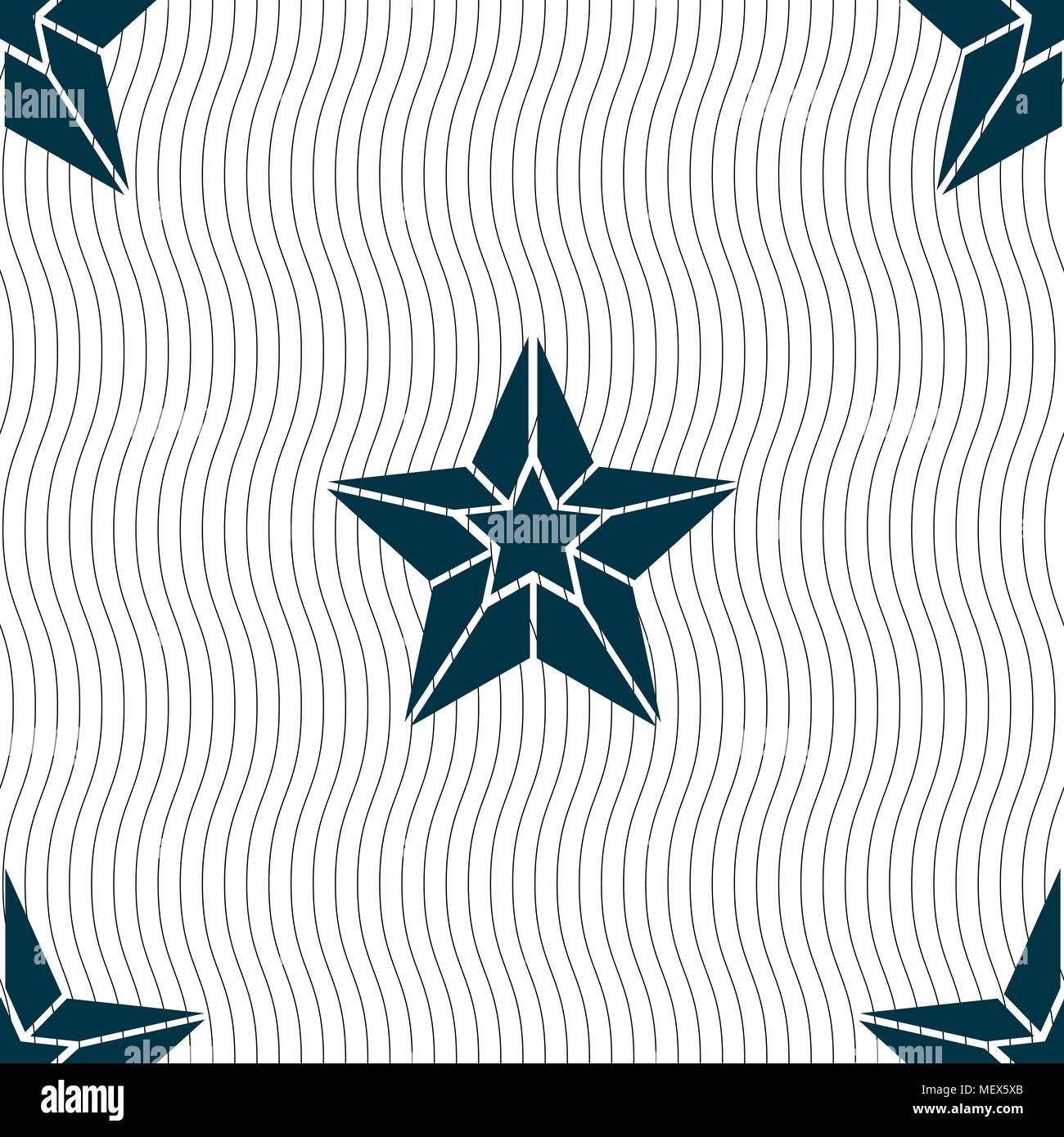 Star icon sign. Seamless pattern with geometric texture. Vector illustration Stock Vector