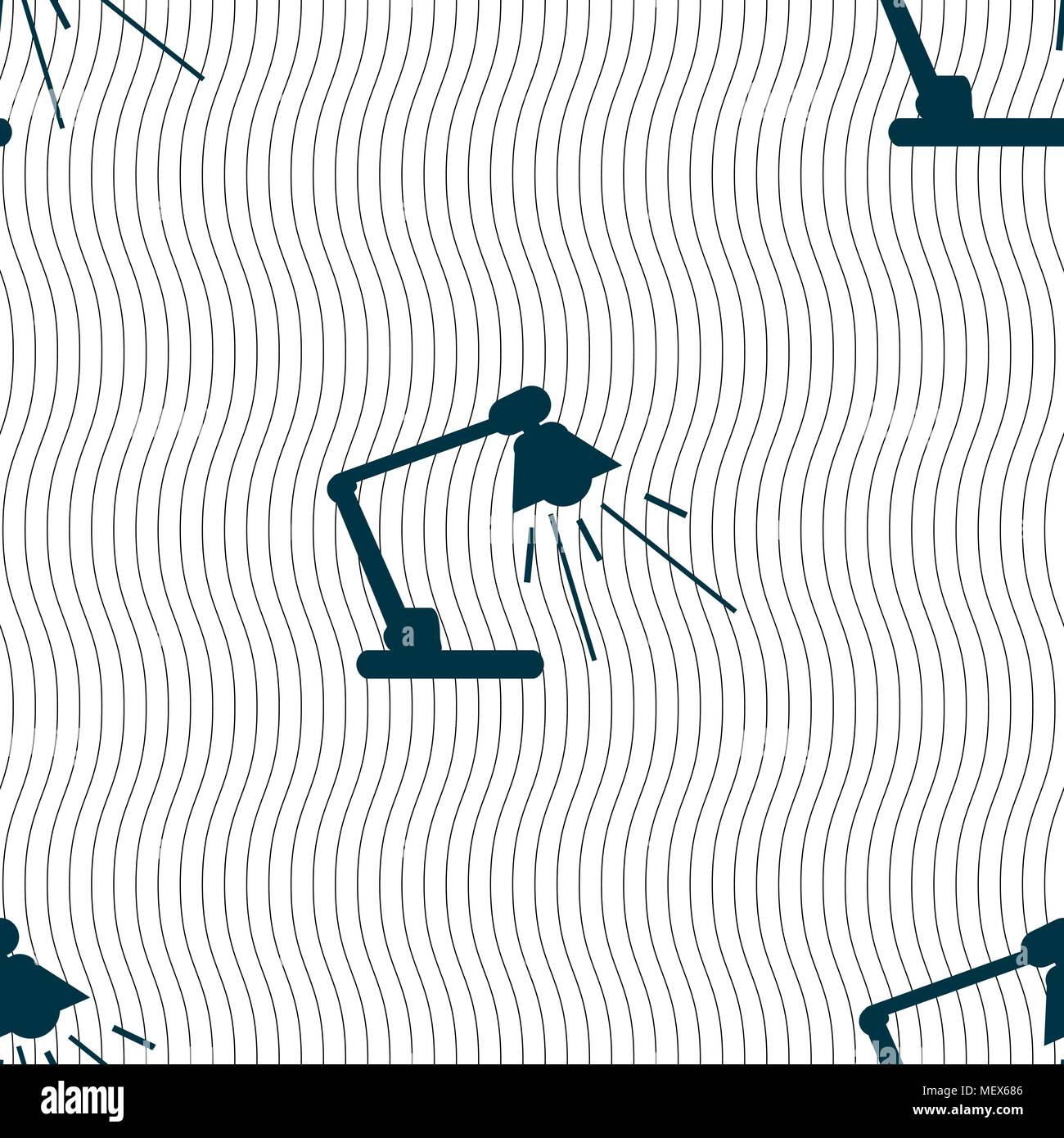 Reading-lamp icon sign. Seamless pattern with geometric texture. Vector illustration Stock Vector
