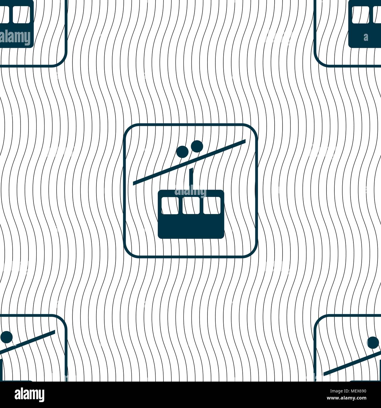 cable car line sign. Seamless pattern with geometric texture. Vector illustration Stock Vector