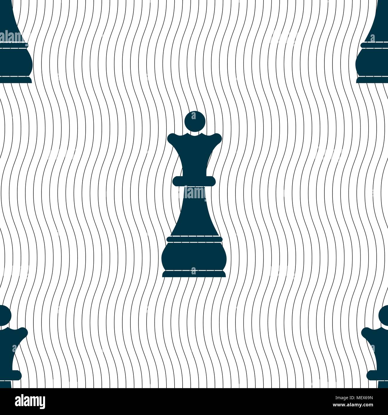 Chess Queen sign. Seamless pattern with geometric texture. Vector illustration Stock Vector