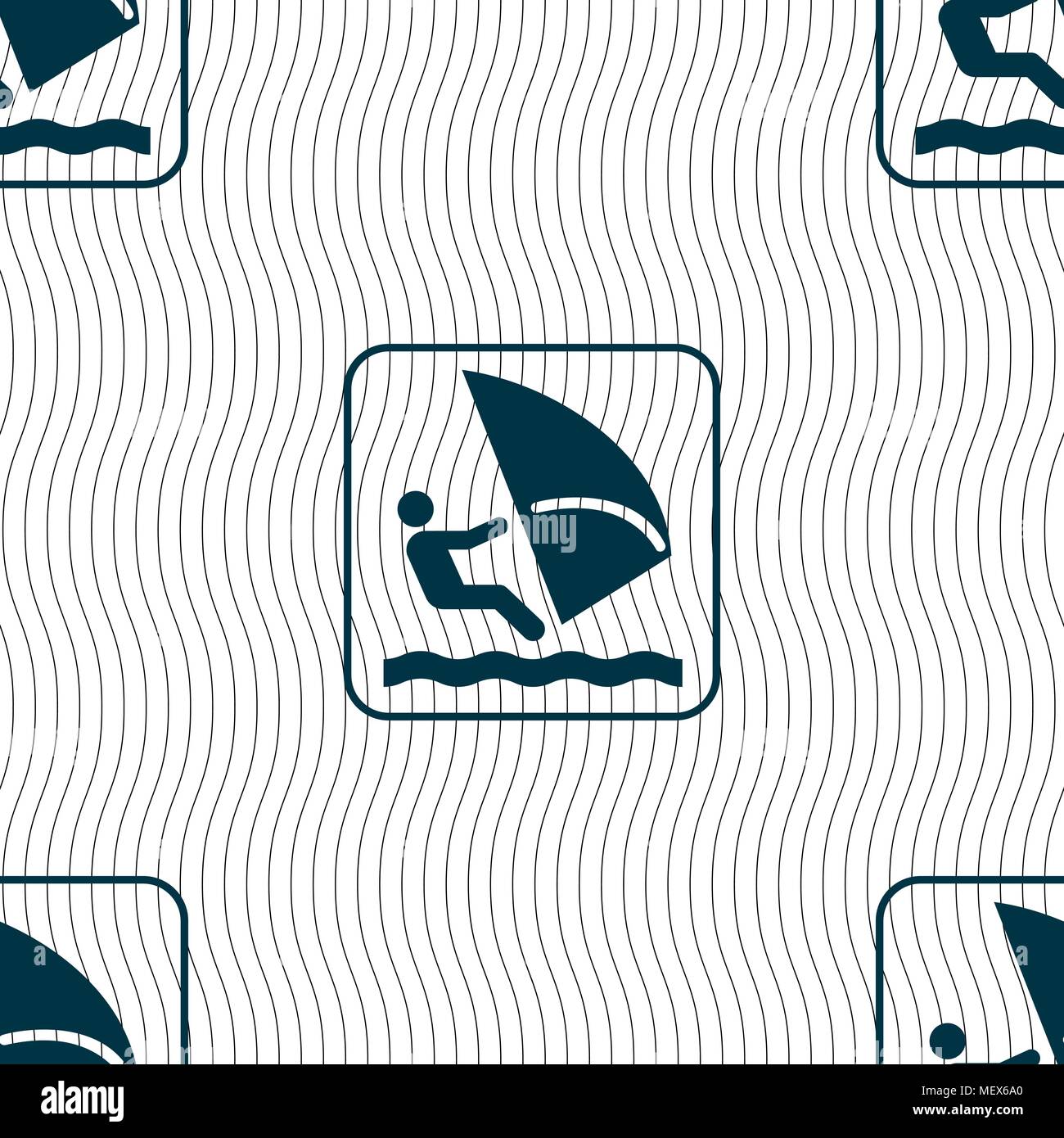 Windsurfing sign. Seamless pattern with geometric texture. Vector illustration Stock Vector