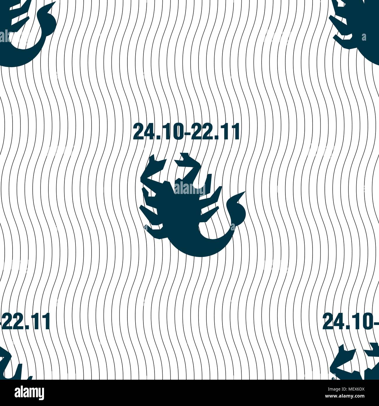 Scorpio sign. Seamless pattern with geometric texture. Vector illustration Stock Vector