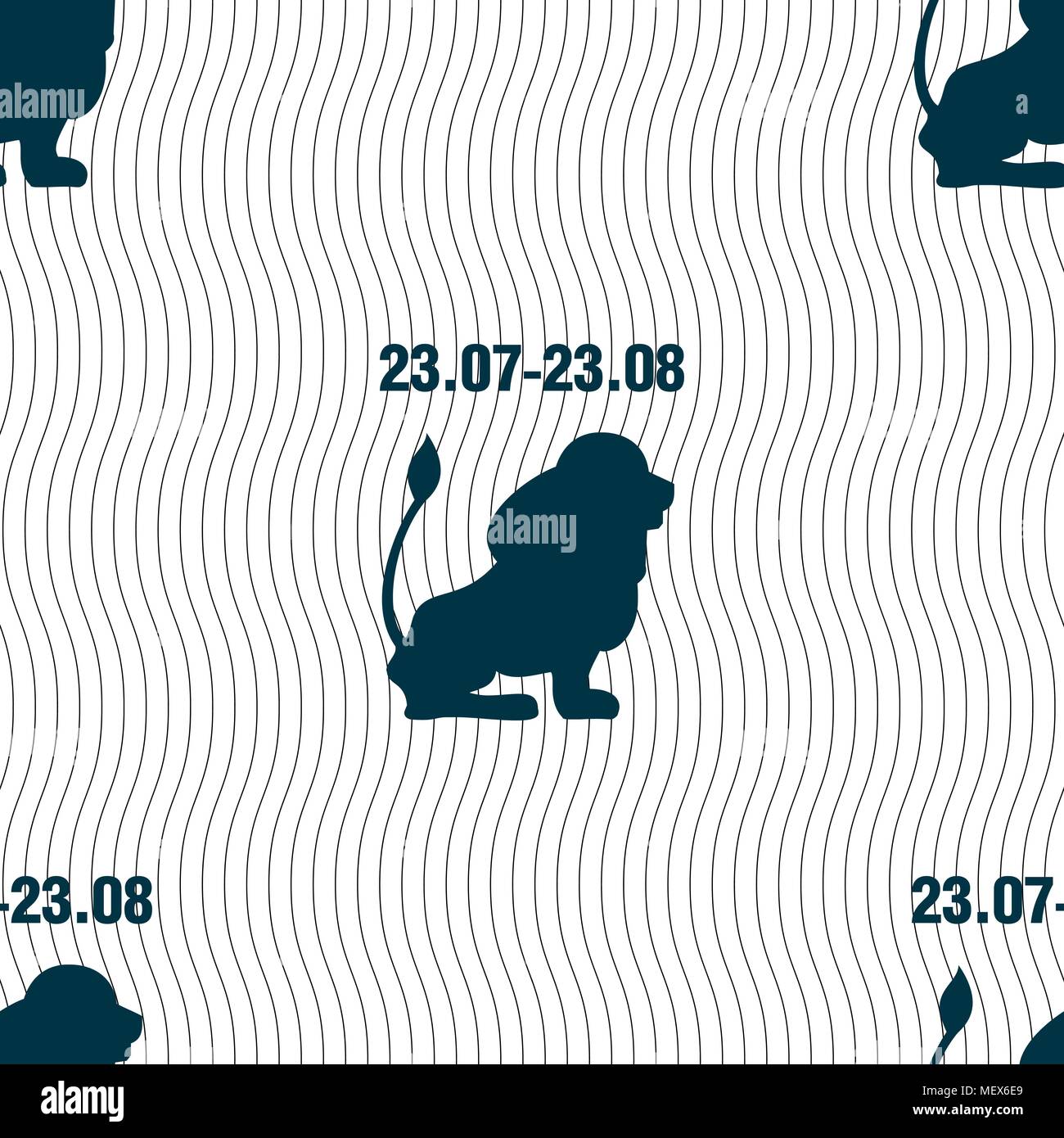 Leo zodiac sign. Seamless pattern with geometric texture. Vector ...