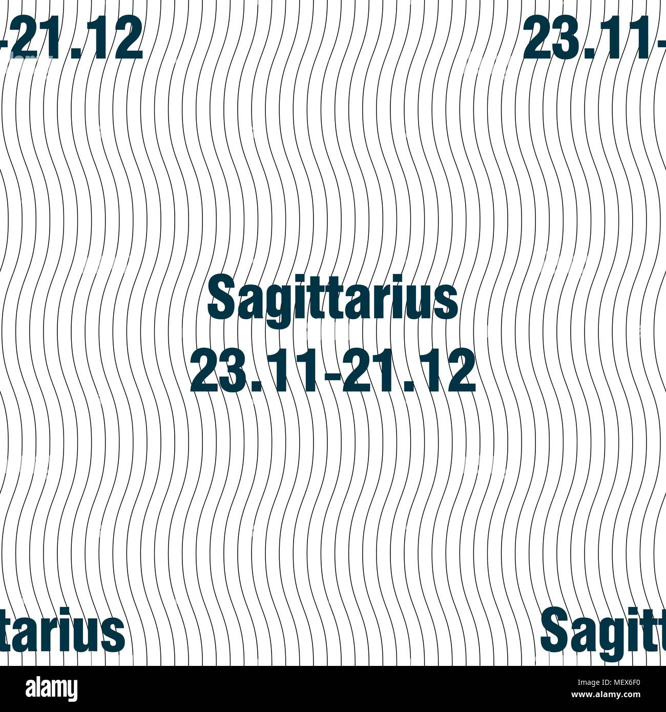 Sagittarius sign. Seamless pattern with geometric texture. Vector illustration Stock Vector