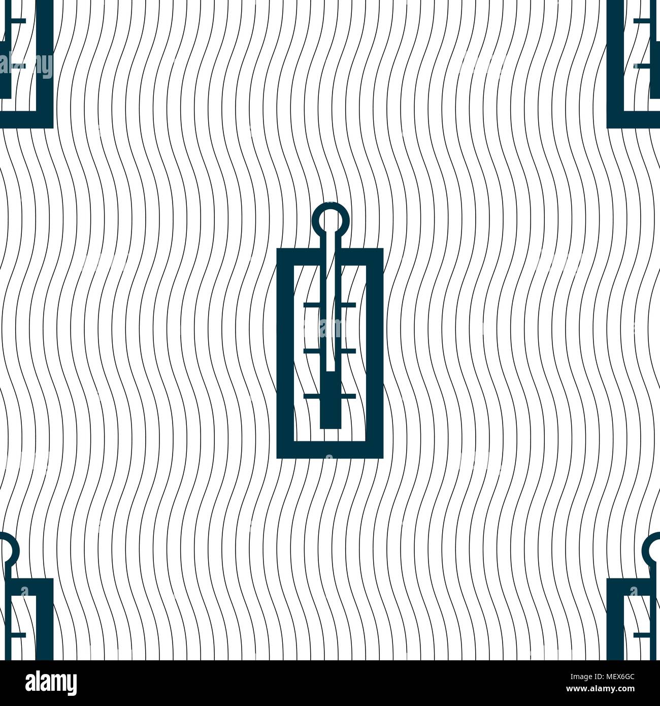 Thermometer sign. Seamless pattern with geometric texture. Vector illustration Stock Vector