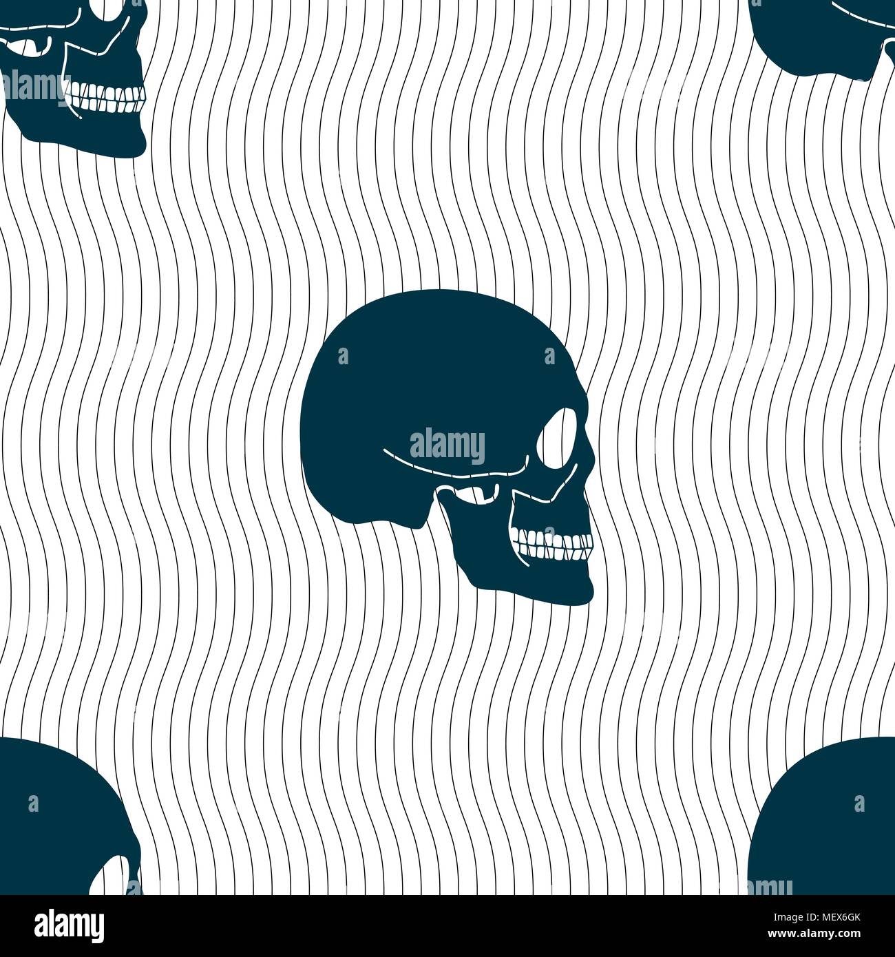 Skull sign. Seamless pattern with geometric texture. Vector illustration Stock Vector