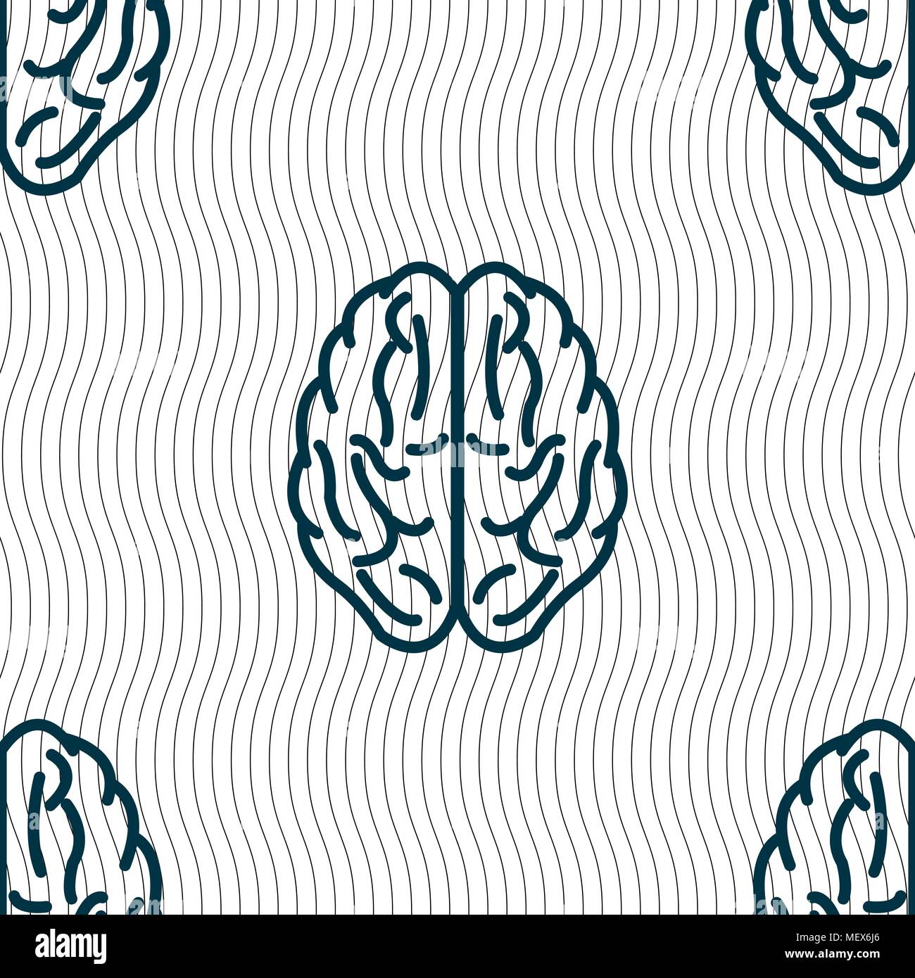 Brain sign. Seamless pattern with geometric texture. Vector illustration Stock Vector