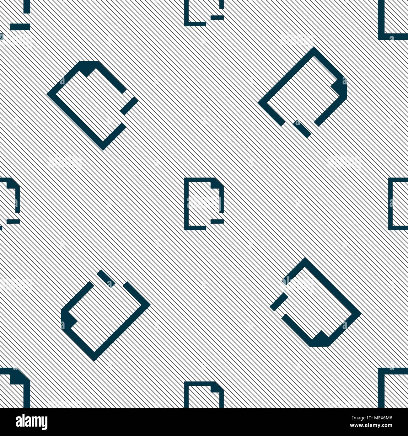 Remove Folder icon sign. Seamless pattern with geometric texture. Vector illustration Stock Vector