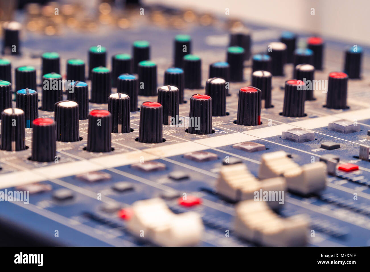 Mixing console in the Studio Stock Photo Alamy