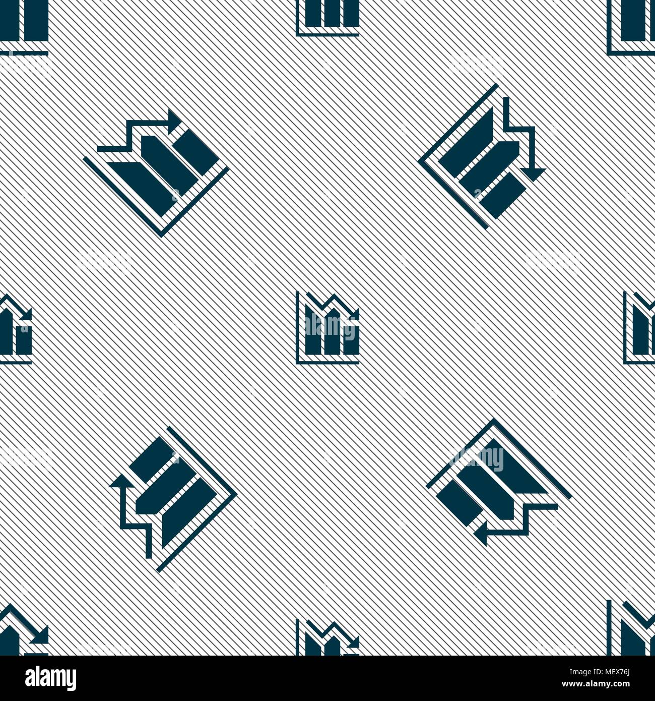 histogram icon sign. Seamless pattern with geometric texture. Vector ...
