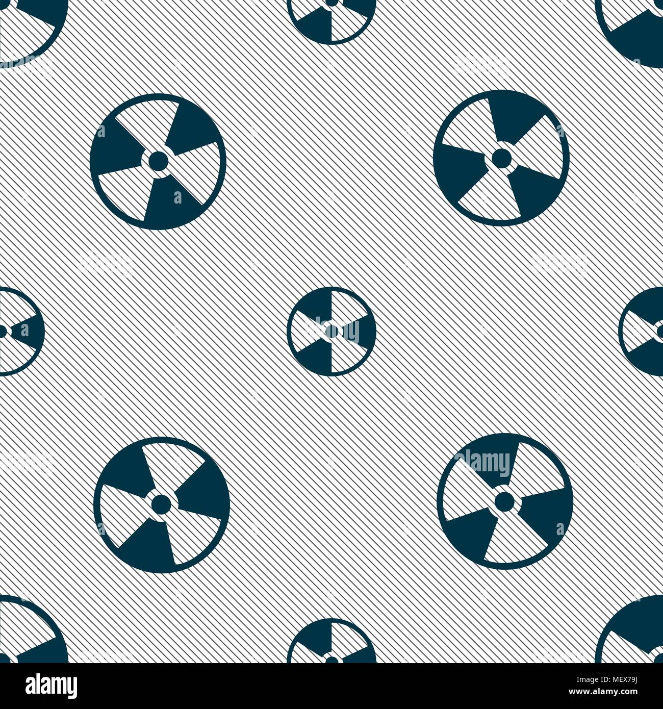 radioactive icon sign. Seamless pattern with geometric texture. Vector illustration Stock Vector