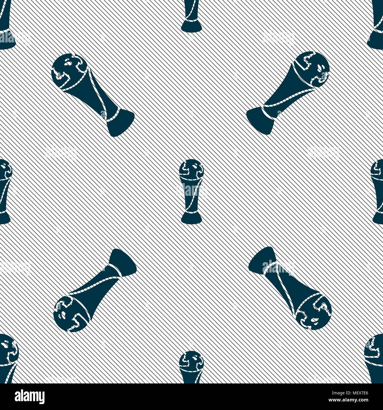 World cup icon sign. Seamless pattern with geometric texture. Vector illustration Stock Vector