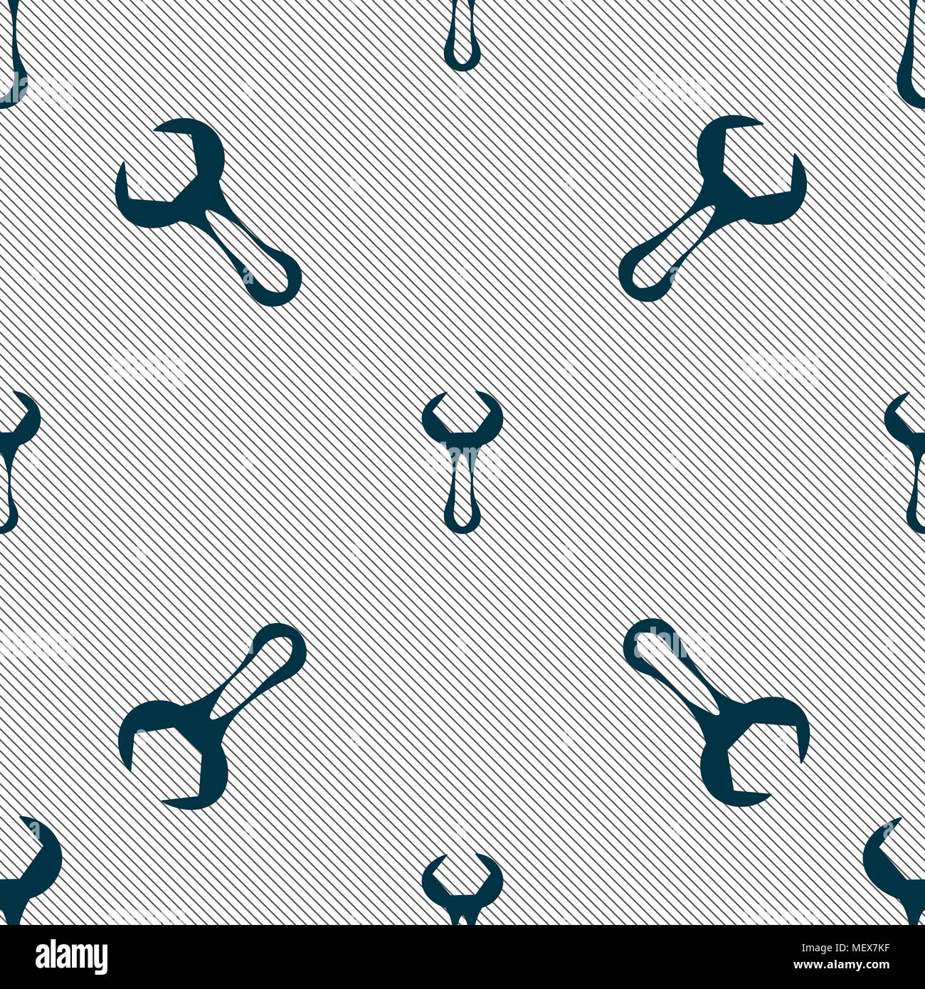 wrench icon sign. Seamless pattern with geometric texture. Vector ...