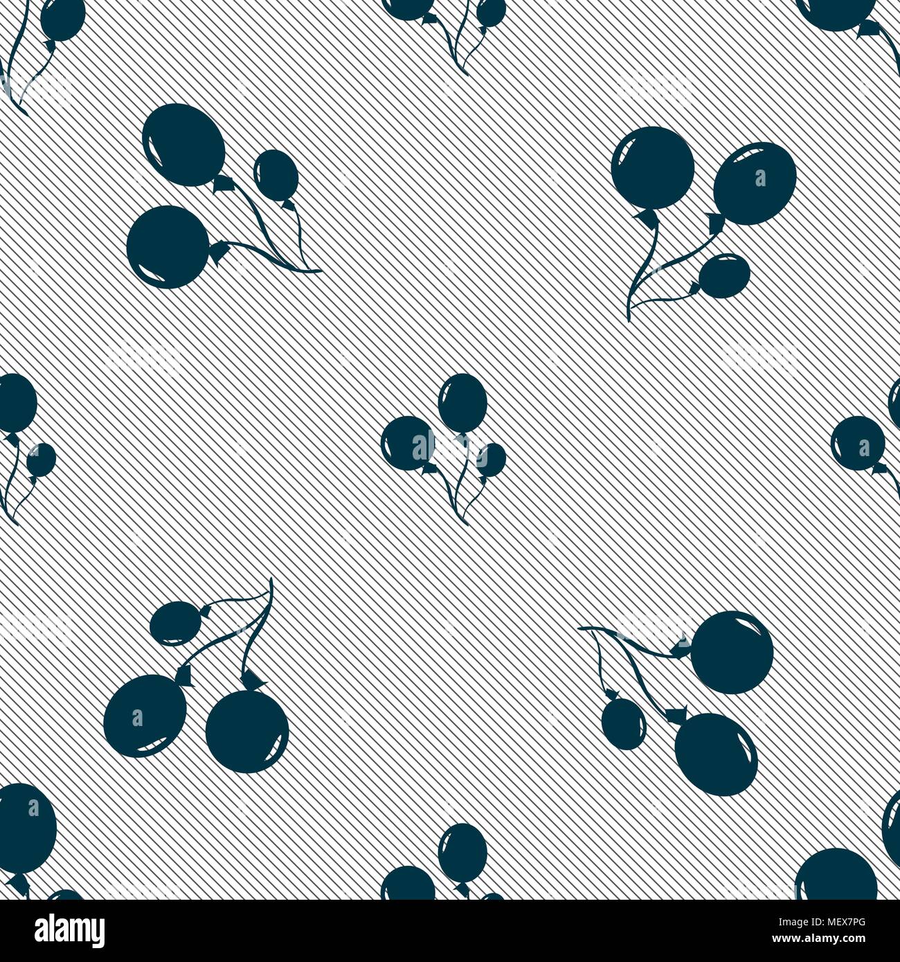 Balloons icon sign. Seamless pattern with geometric texture. Vector illustration Stock Vector