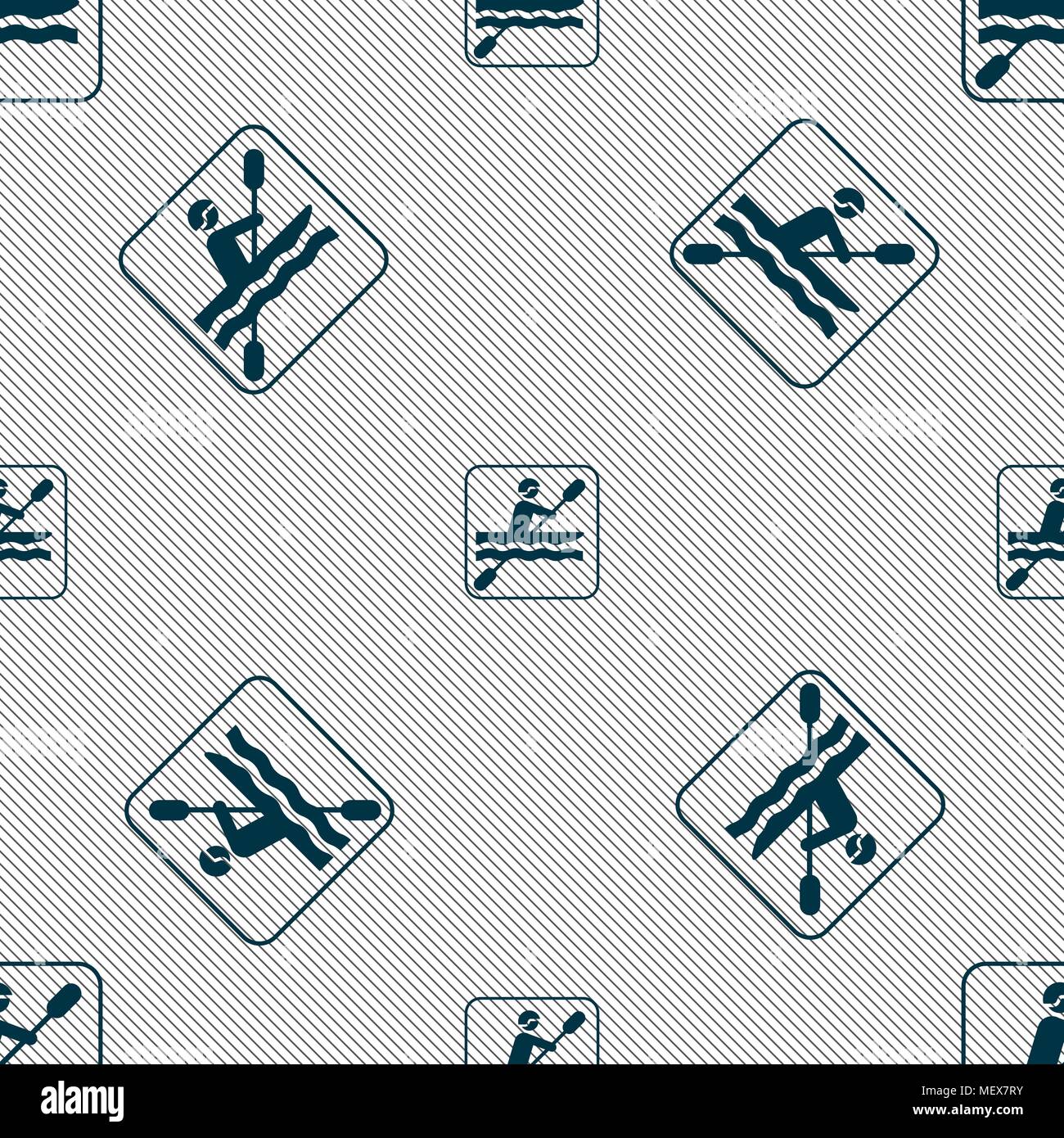 canoeing sign. Seamless pattern with geometric texture. Vector illustration Stock Vector