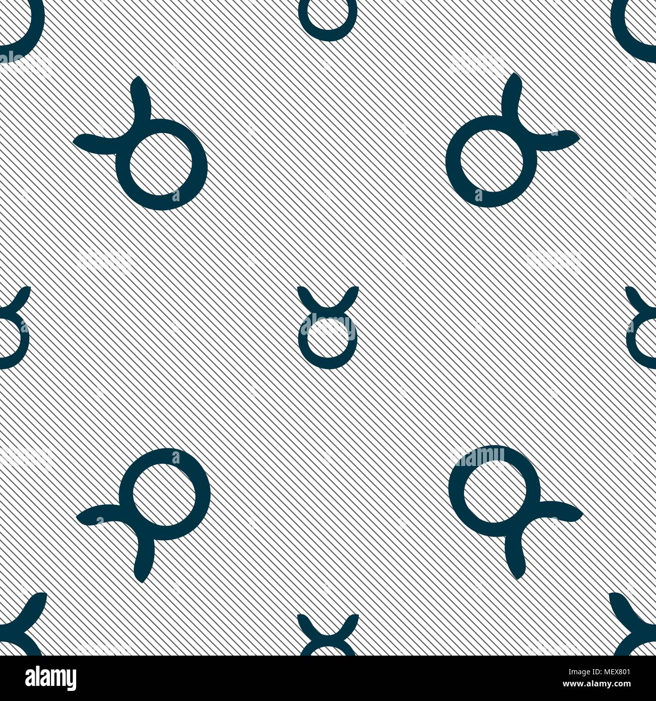 Taurus sign. Seamless pattern with geometric texture. Vector illustration Stock Vector
