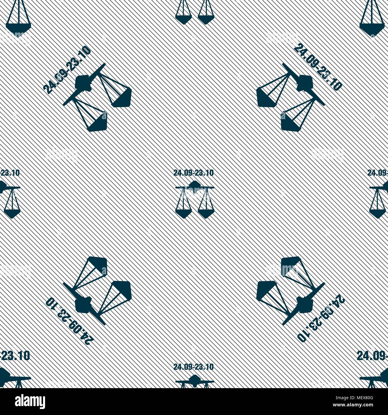 Decorative Zodiac Libra sign. Seamless pattern with geometric texture. Vector illustration Stock Vector