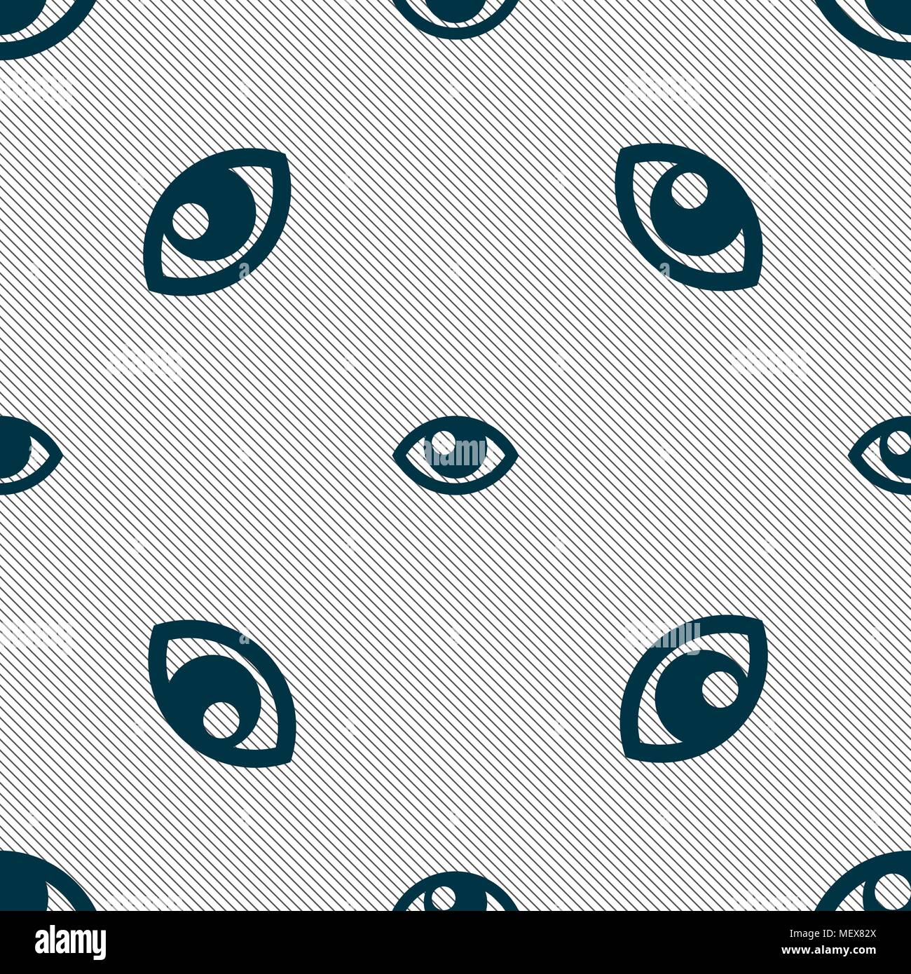 Eye sign. Seamless pattern with geometric texture. Vector illustration Stock Vector