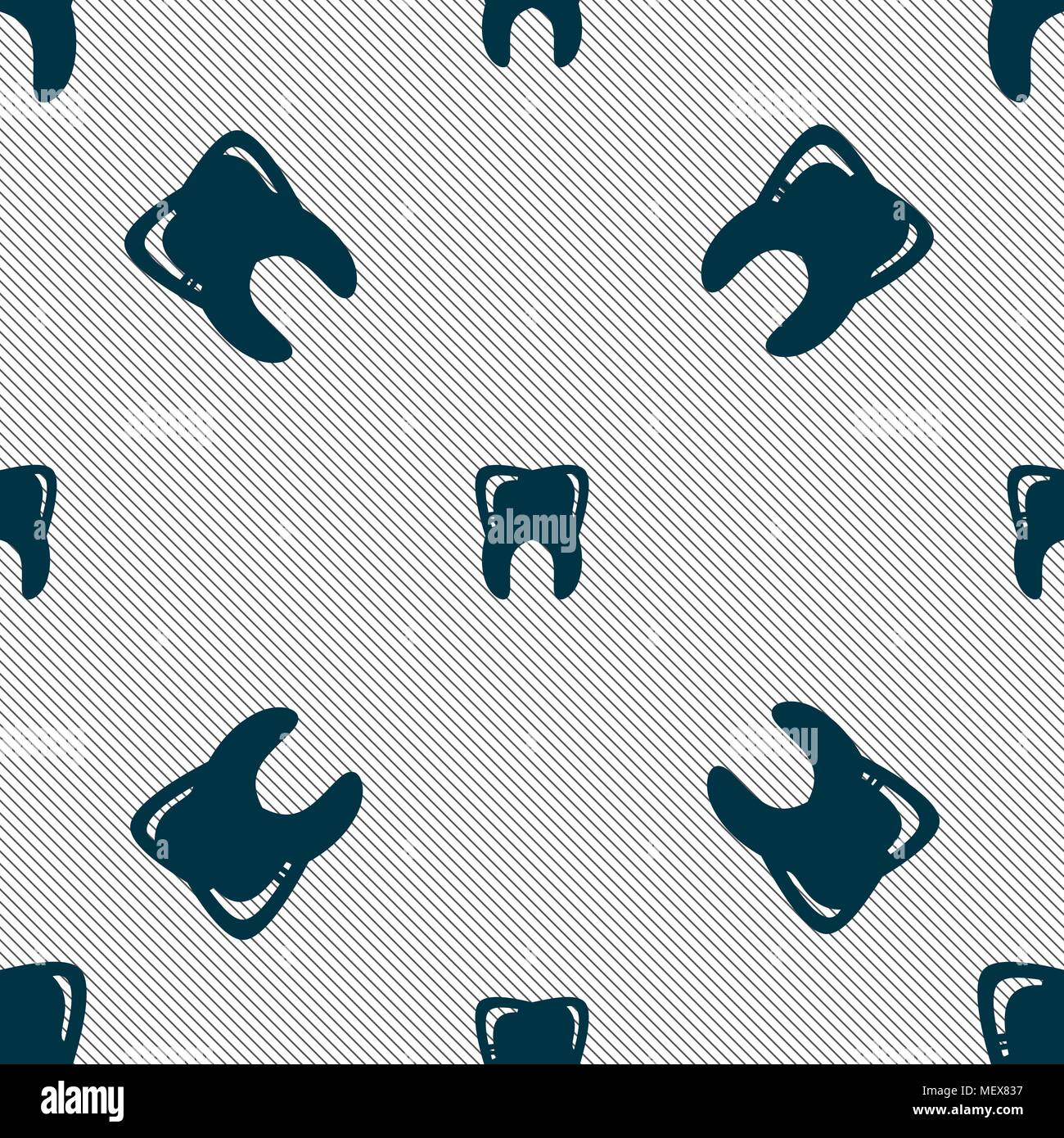 Tooth sign. Seamless pattern with geometric texture. Vector illustration Stock Vector