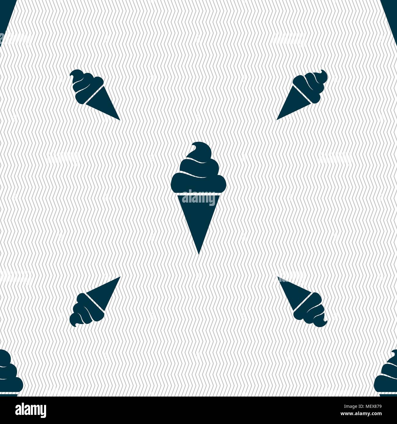 ice cream icon sign. Seamless pattern with geometric texture. Vector illustration Stock Vector
