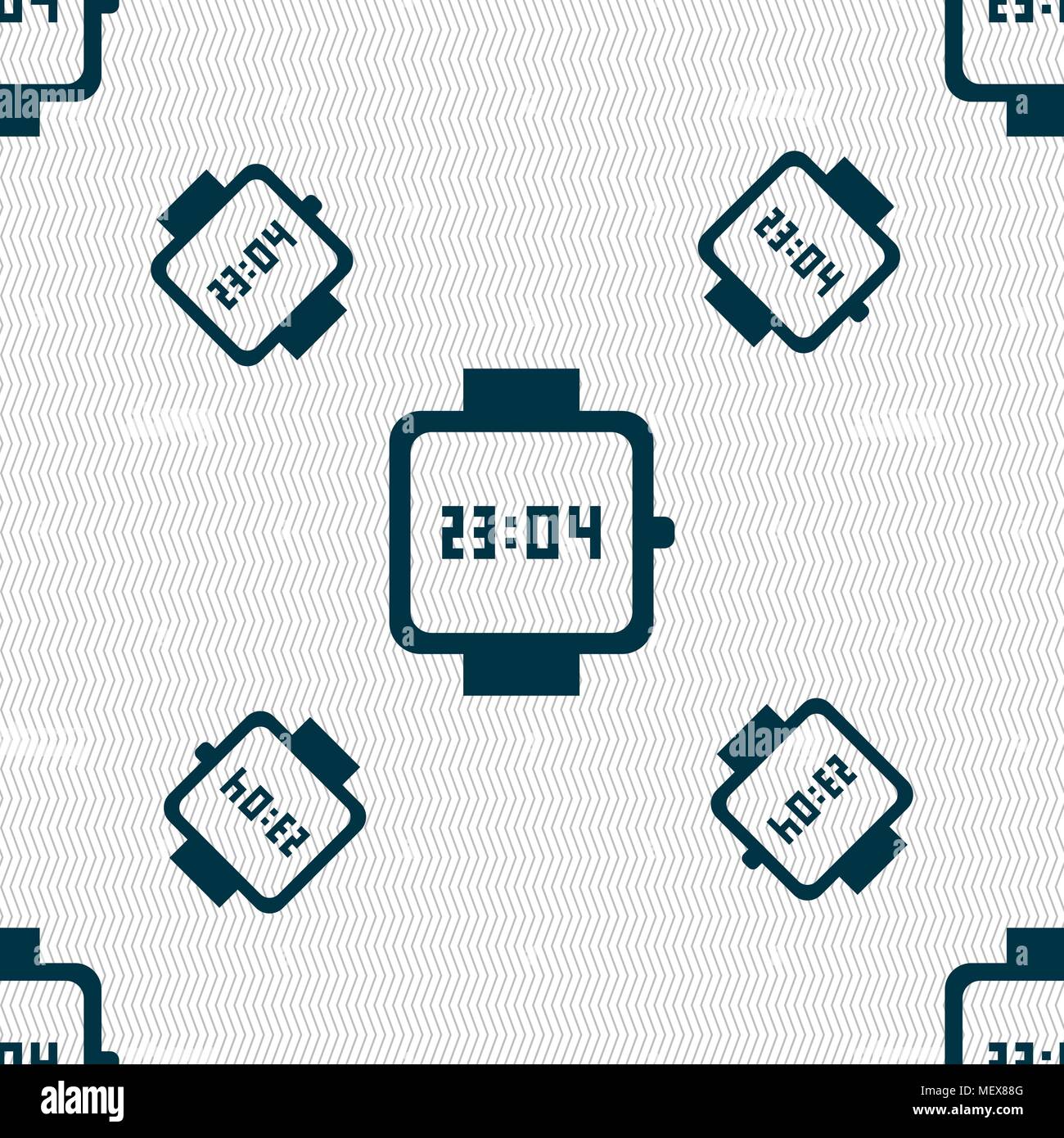 wristwatch icon sign. Seamless pattern with geometric texture. Vector illustration Stock Vector