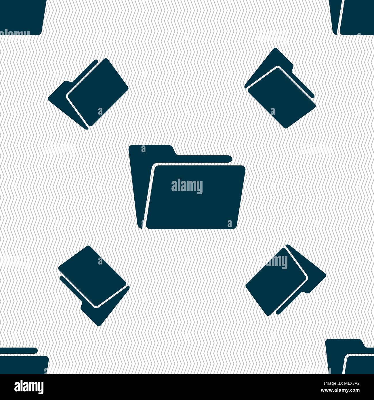 Folder icon sign. Seamless pattern with geometric texture. Vector illustration Stock Vector