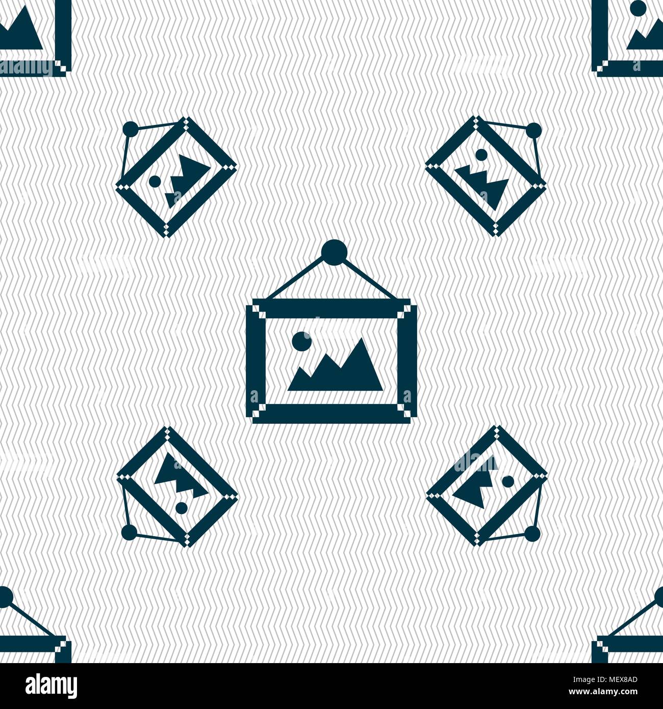 picture icon sign. Seamless pattern with geometric texture. Vector ...