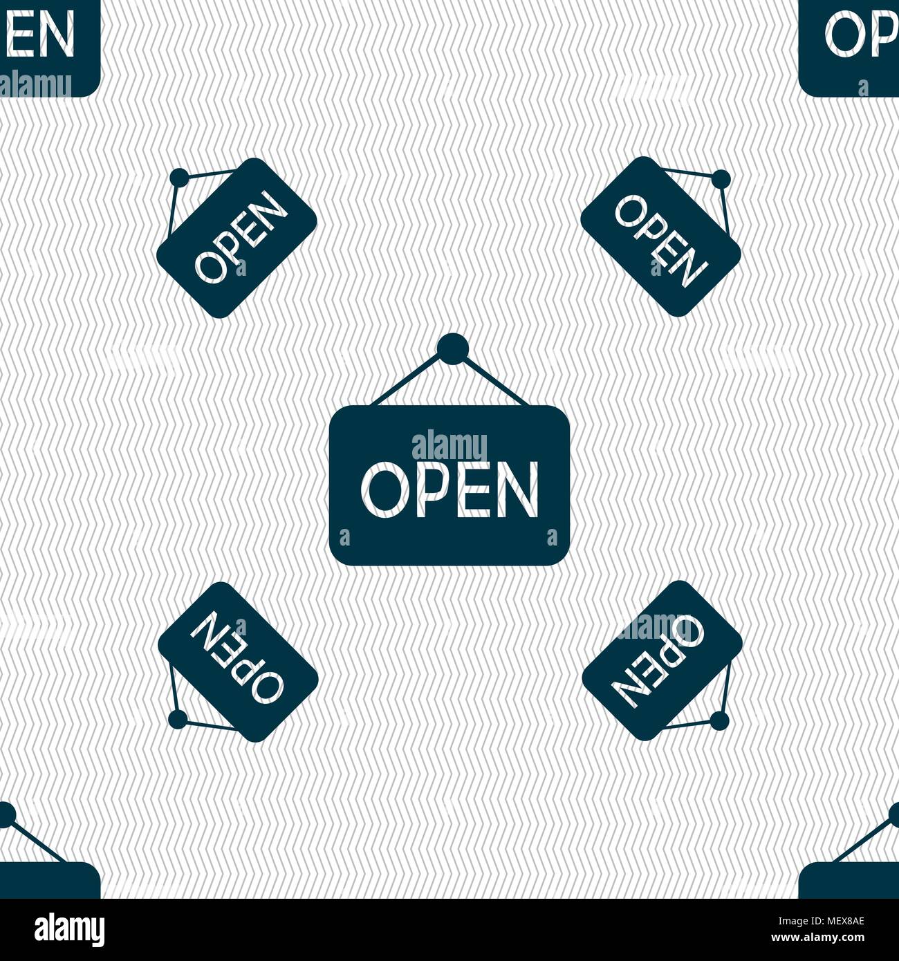 open icon sign. Seamless pattern with geometric texture. Vector illustration Stock Vector