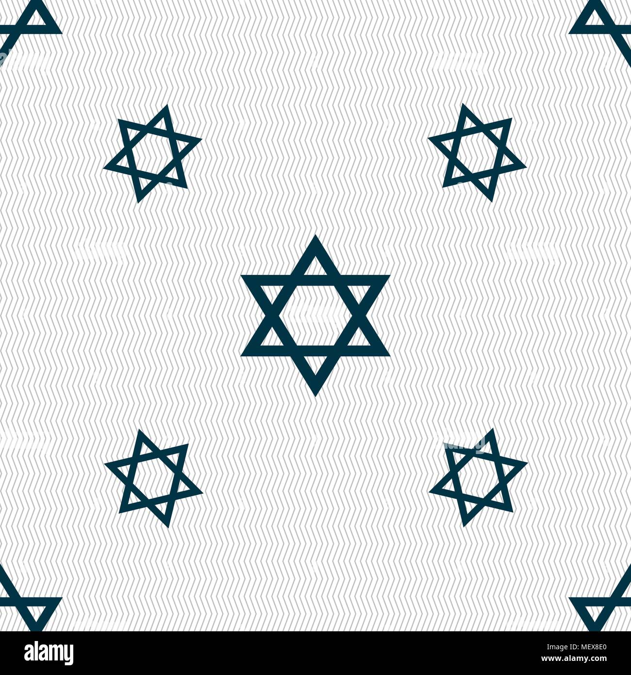pentagram icon sign. Seamless pattern with geometric texture. Vector illustration Stock Vector