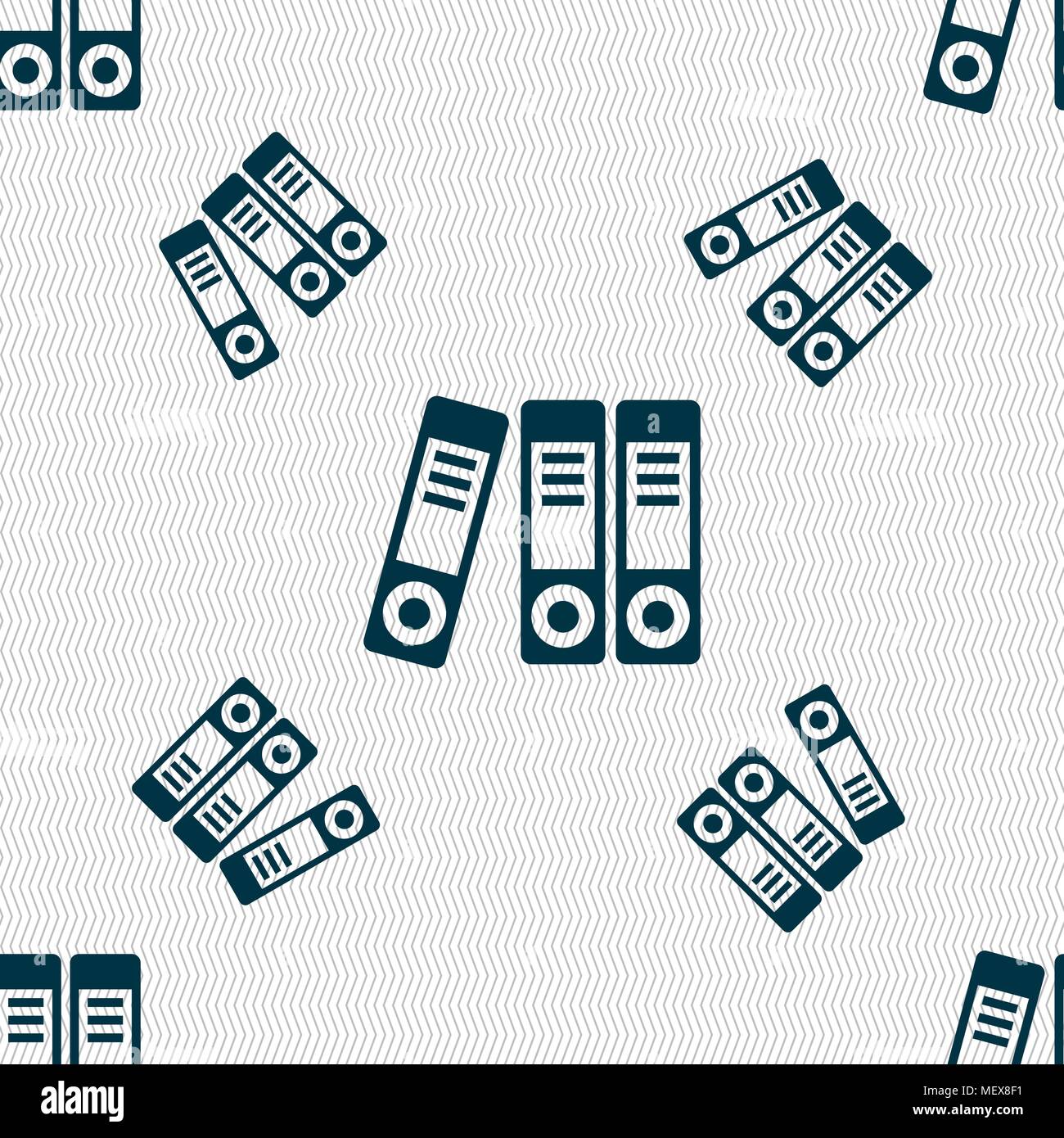 binders  icon sign. Seamless pattern with geometric texture. Vector illustration Stock Vector