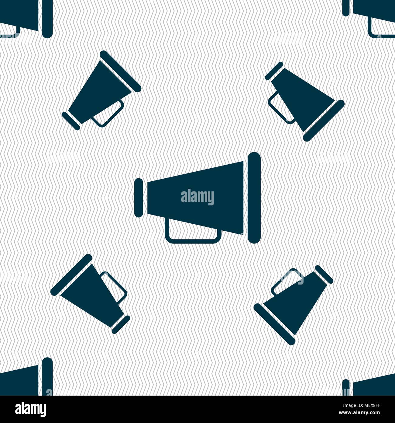 Gramophone web icon sign. Seamless pattern with geometric texture. Vector illustration Stock Vector