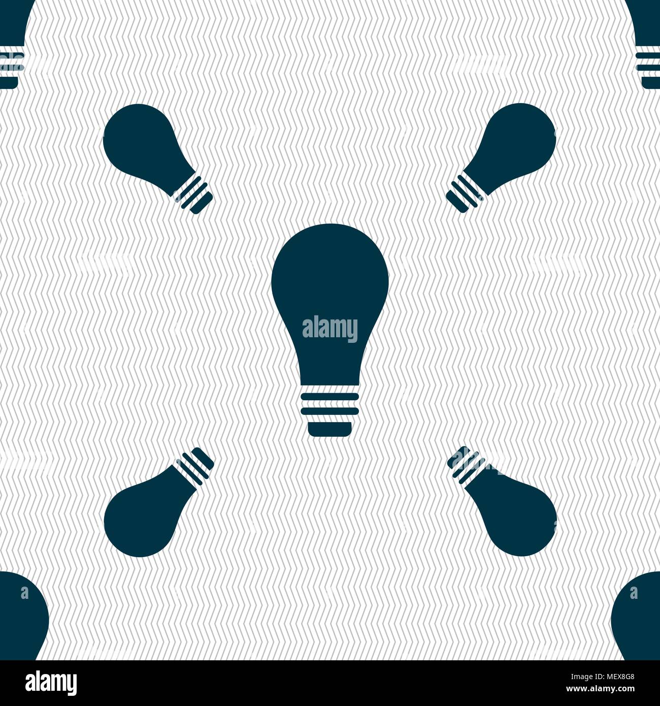 Light bulb icon sign. Seamless pattern with geometric texture. Vector illustration Stock Vector