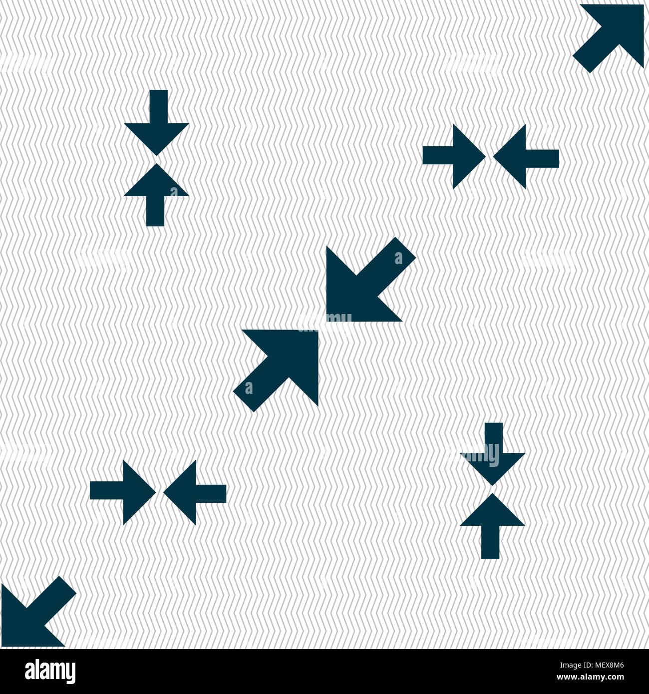 Exit full screen icon sign. Seamless pattern with geometric texture ...