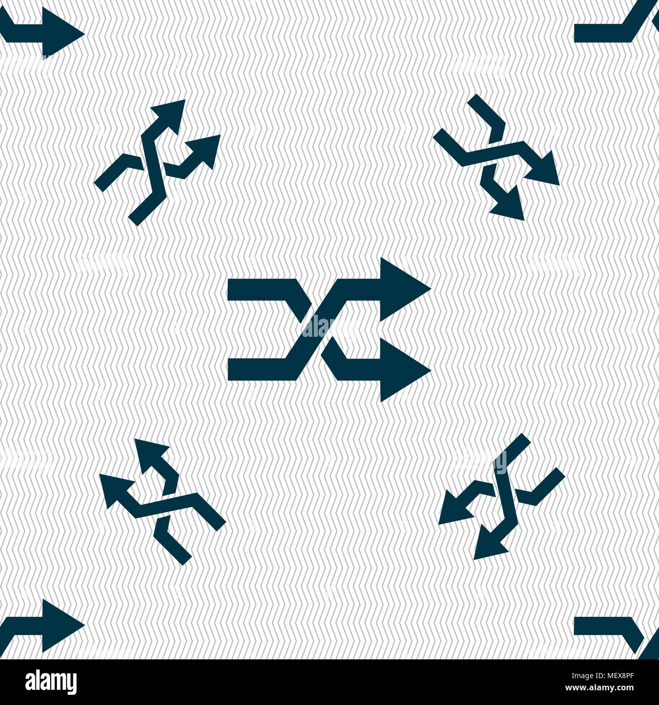 shuffle icon sign. Seamless pattern with geometric texture. Vector illustration Stock Vector