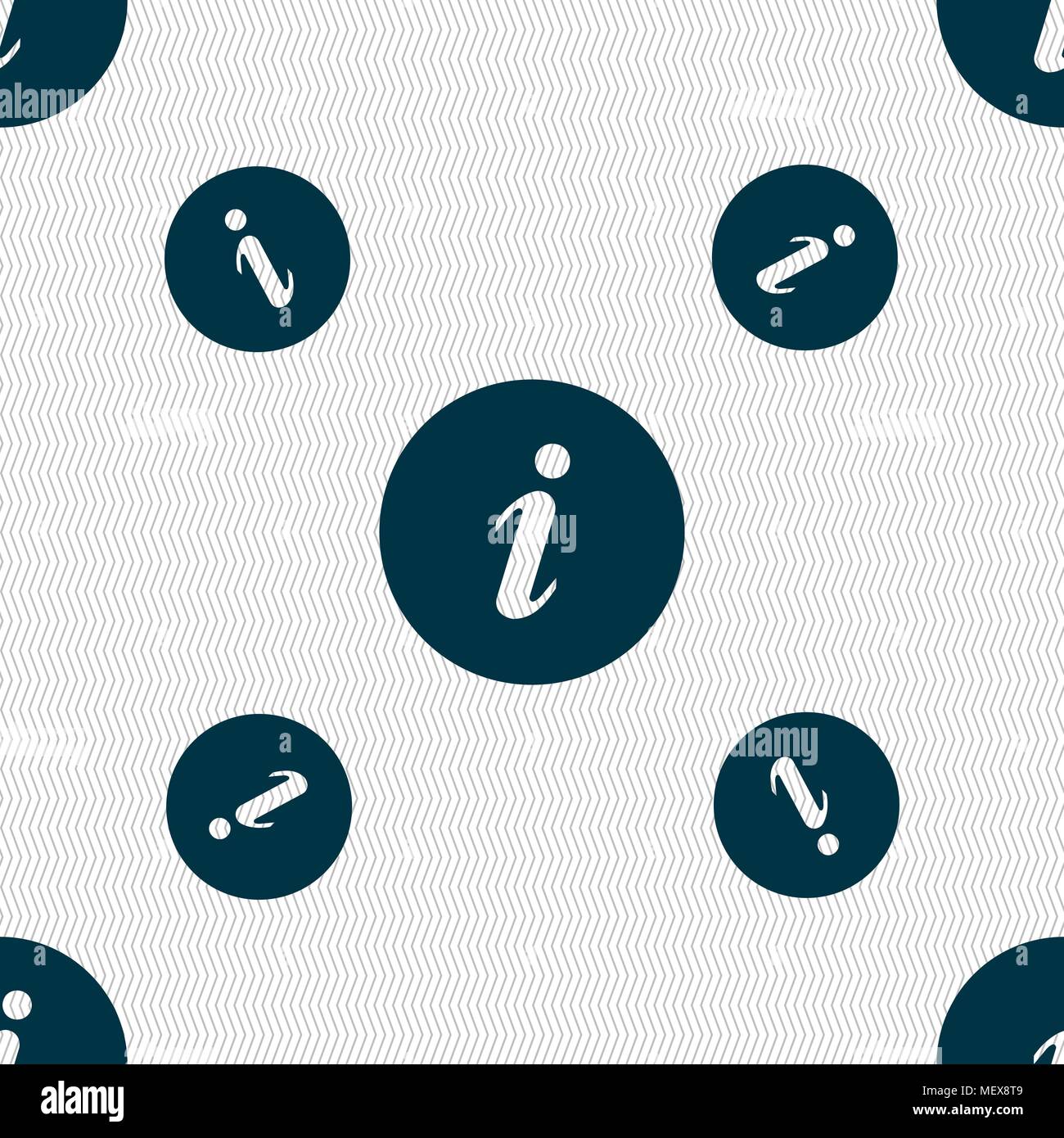 info icon sign. Seamless pattern with geometric texture. Vector illustration Stock Vector