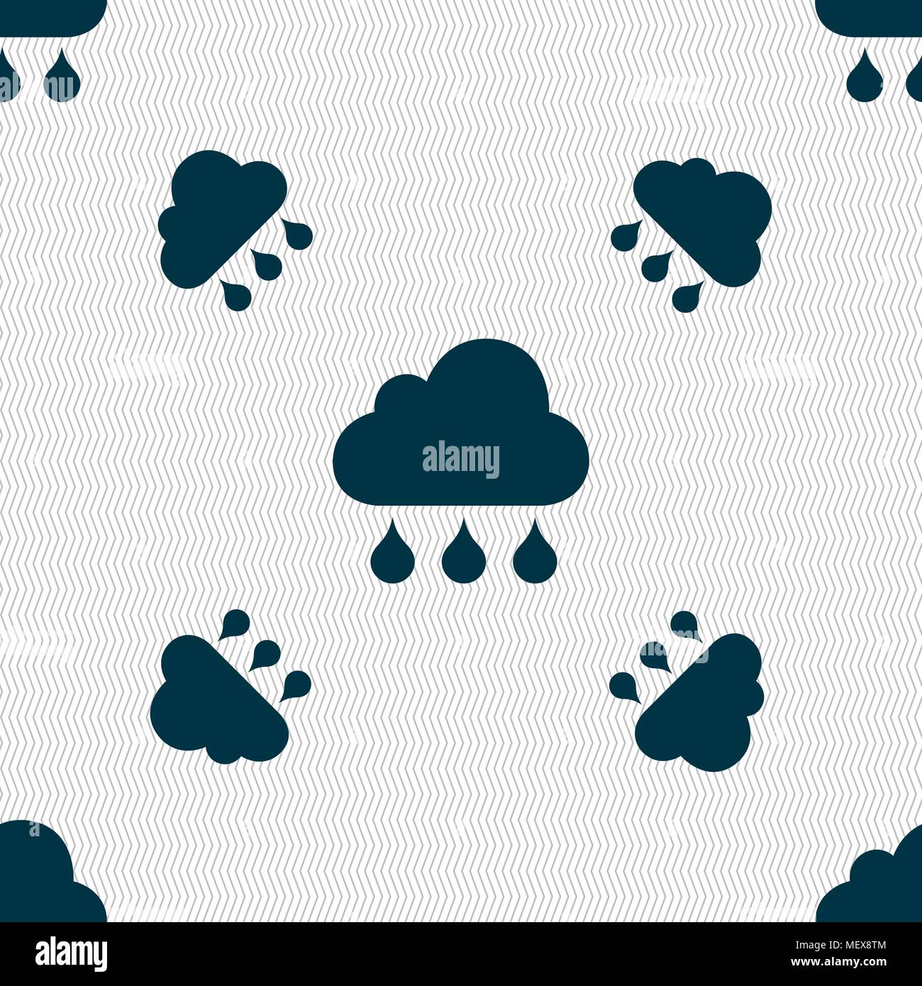 cloud rain icon sign. Seamless pattern with geometric texture. Vector illustration Stock Vector