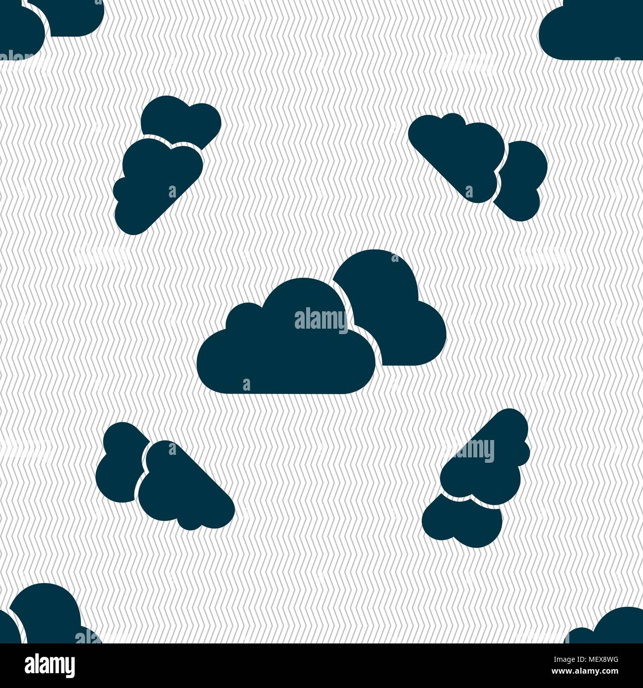 clouds icon sign. Seamless pattern with geometric texture. Vector ...