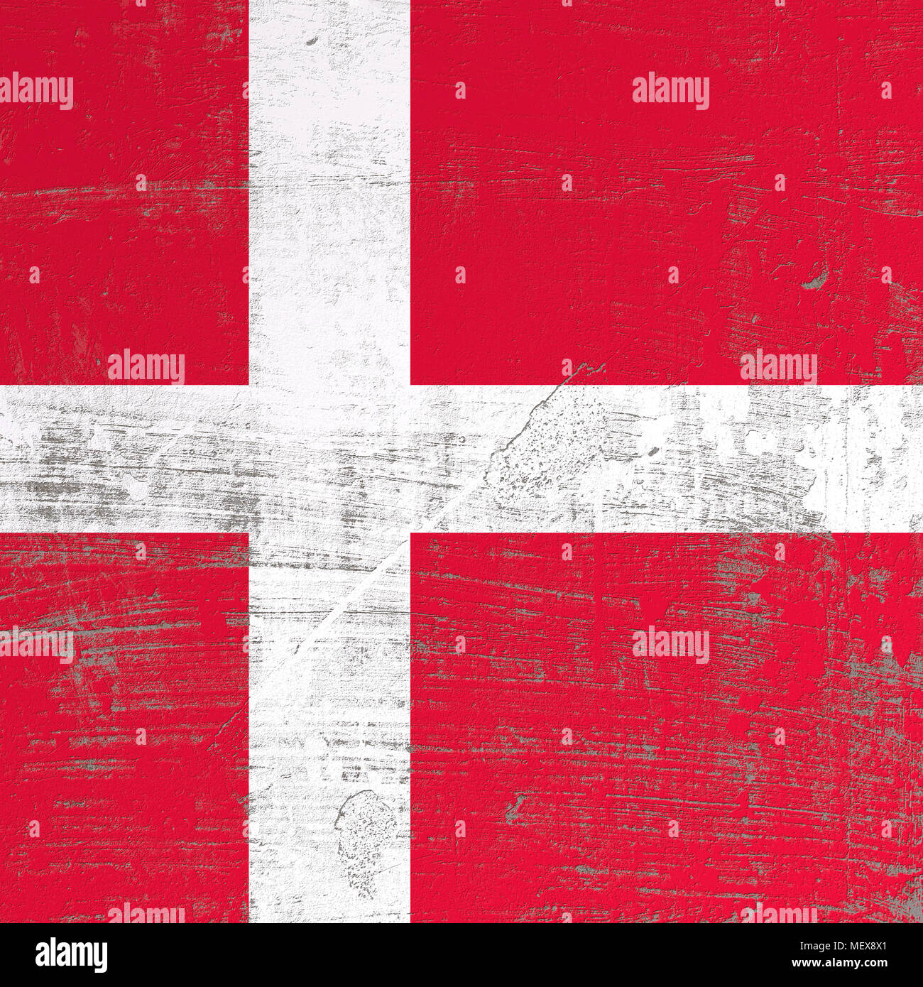3d rendering of Denmark flag in a scratched surface Stock Photo - Alamy