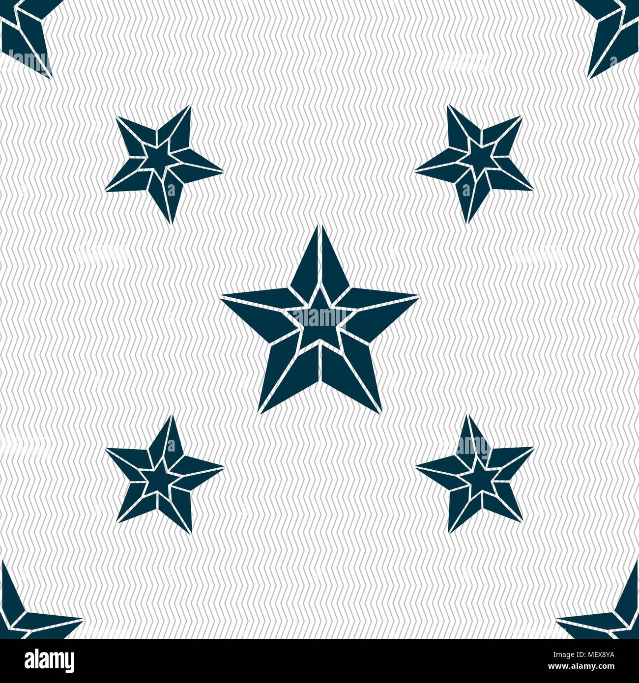 Star icon sign. Seamless pattern with geometric texture. Vector illustration Stock Vector
