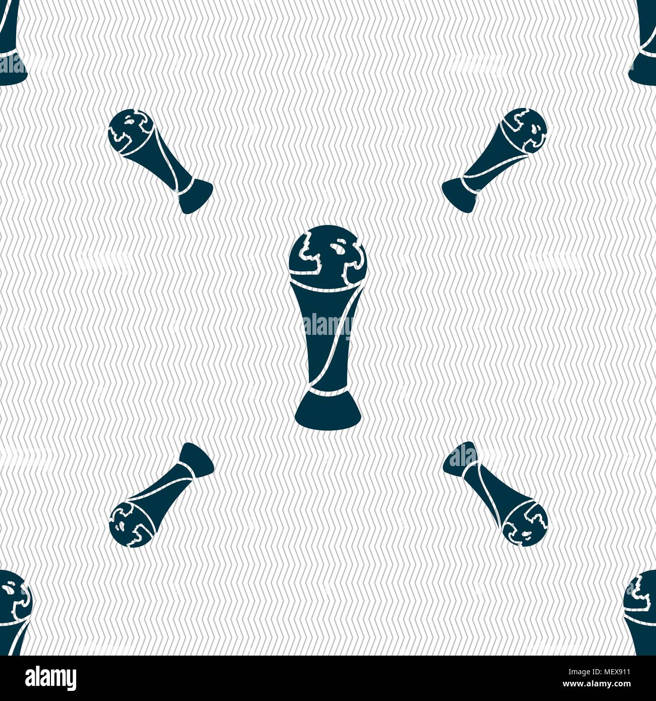 World cup icon sign. Seamless pattern with geometric texture. Vector illustration Stock Vector