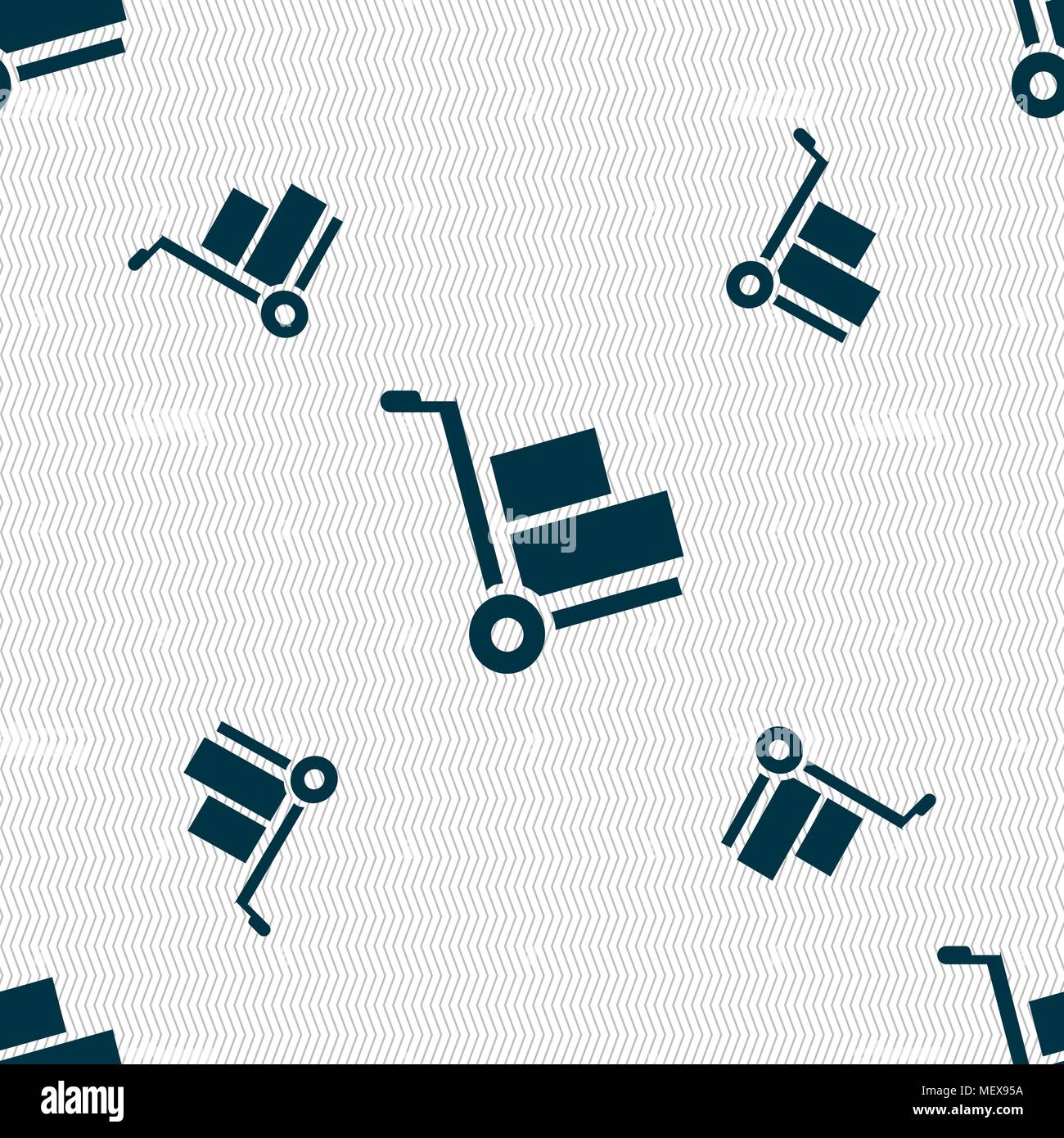 Loader icon sign. Seamless pattern with geometric texture. Vector illustration Stock Vector