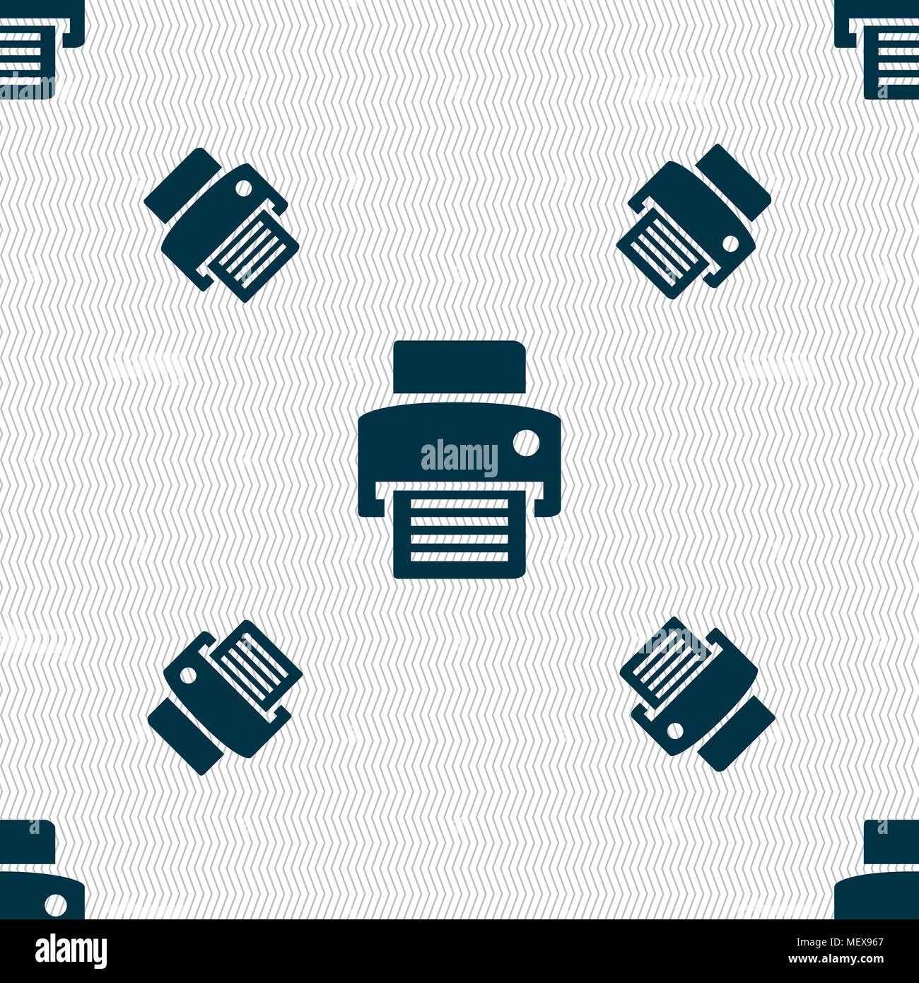 fax, printer icon sign. Seamless pattern with geometric texture. Vector illustration Stock Vector