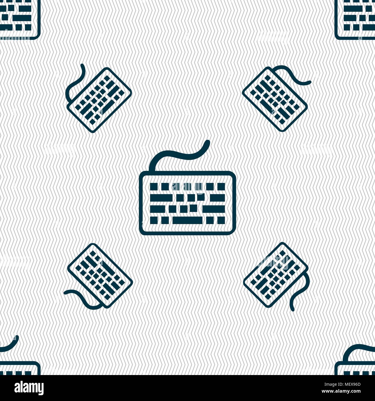 Keyboard icon sign. Seamless pattern with geometric texture. Vector illustration Stock Vector