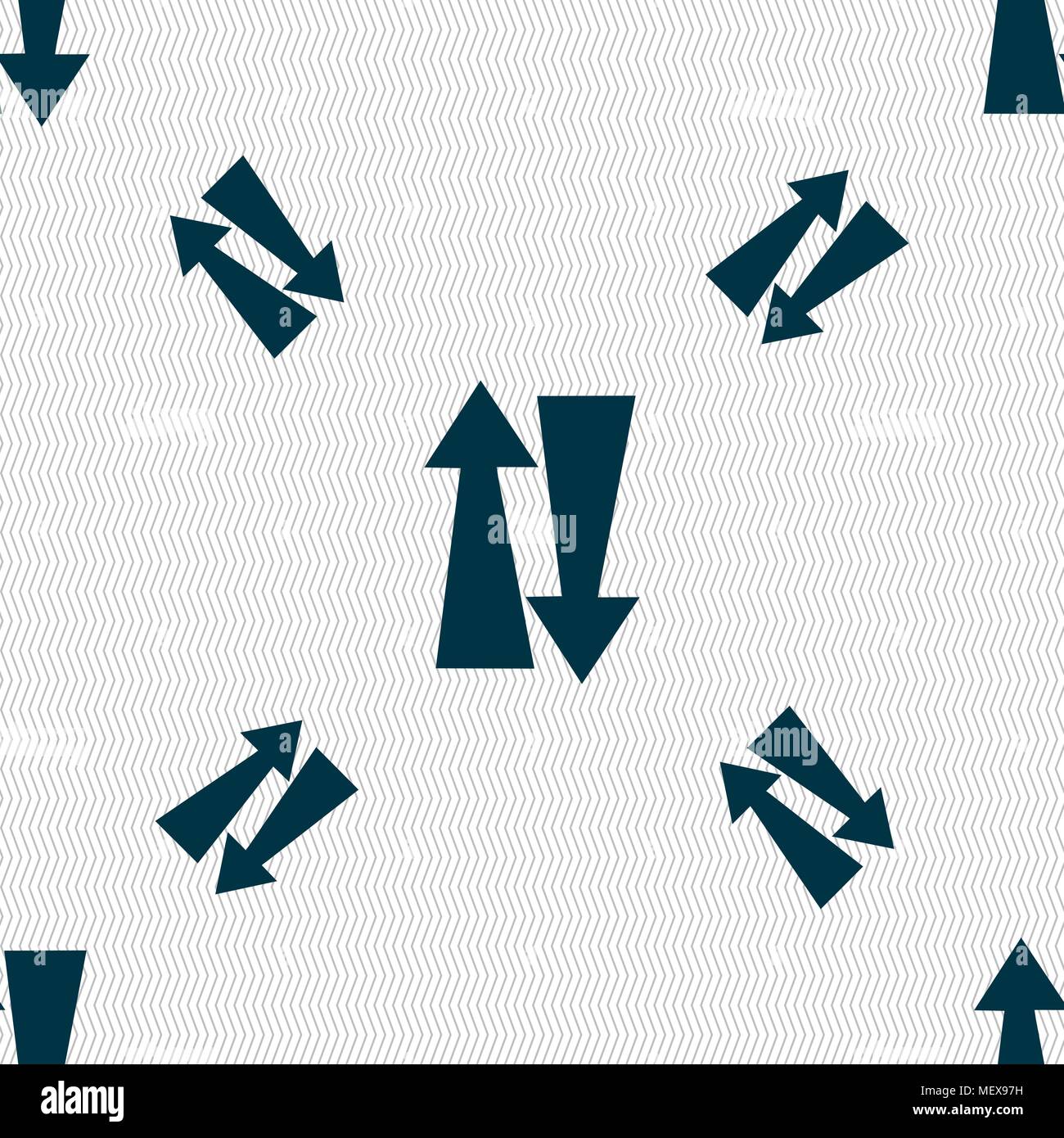 Two way traffic, icon sign. Seamless pattern with geometric texture ...