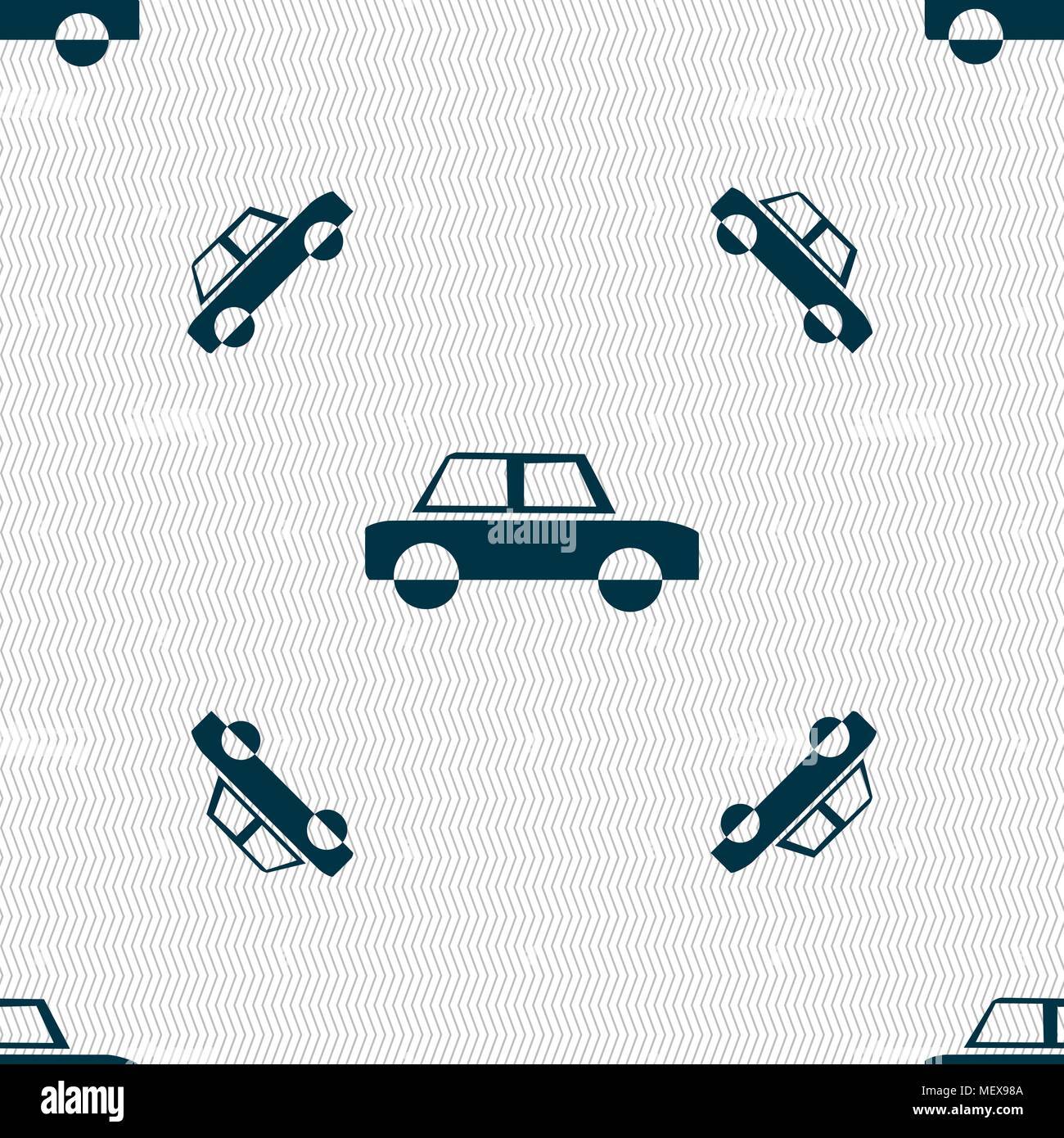 Car icon sign. Seamless pattern with geometric texture. Vector ...