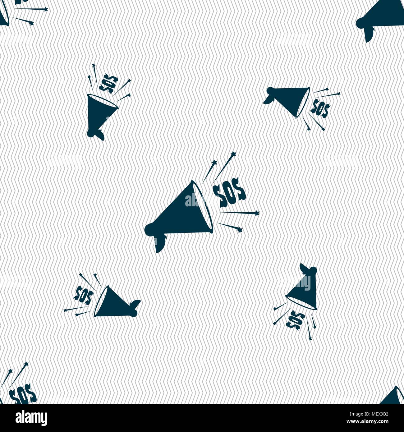 sos web speaker icon sign. Seamless pattern with geometric texture ...