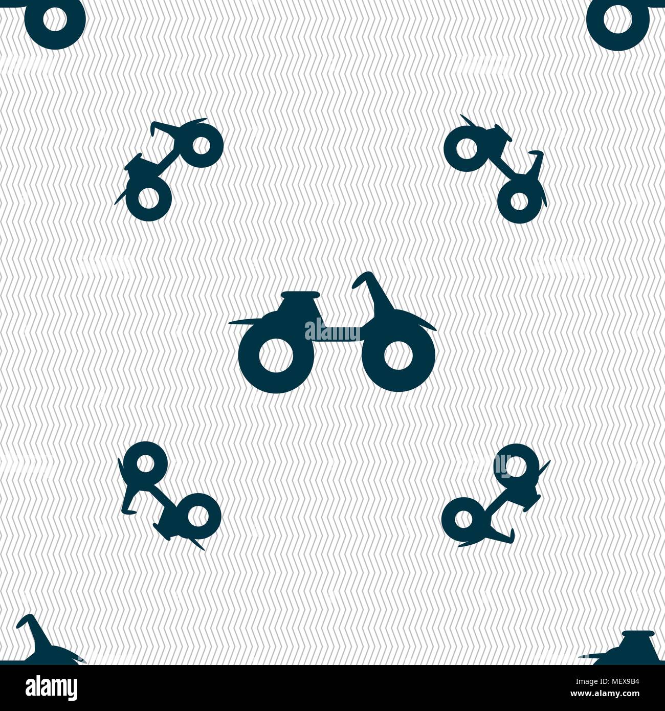 ATV icon sign. Seamless pattern with geometric texture. Vector illustration Stock Vector