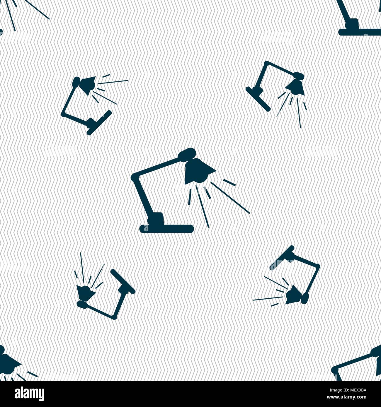 Reading-lamp icon sign. Seamless pattern with geometric texture. Vector illustration Stock Vector