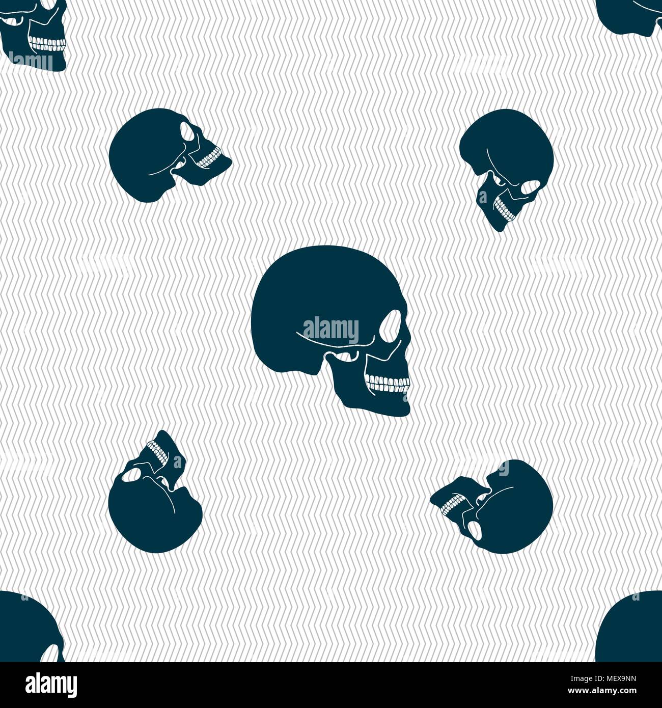 Skull sign. Seamless pattern with geometric texture. Vector illustration Stock Vector