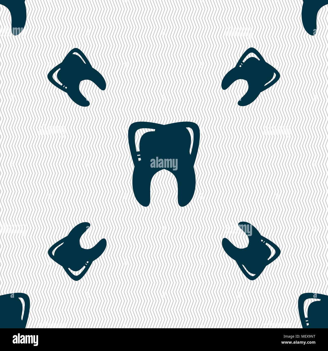 Tooth sign. Seamless pattern with geometric texture. Vector illustration Stock Vector